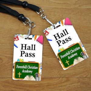 Hall Pass, School Hall Passes, Personalized Elementary School Hall Passes, Teacher Gift, Back To School Supplies, Student Hall Passes