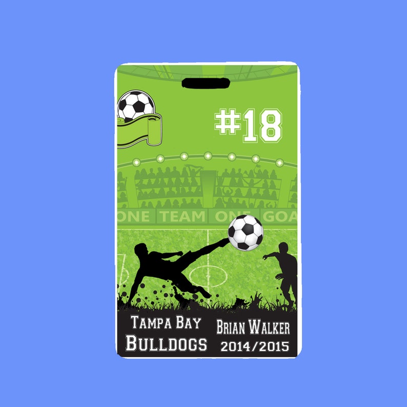 10 Soccer Name Tags Personalized Bag Tags Soccer Name Tags Etsy