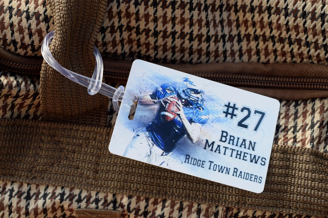 Football Bag Tag, Personalized Football Bag Tags, Sports Bag Tag, Team