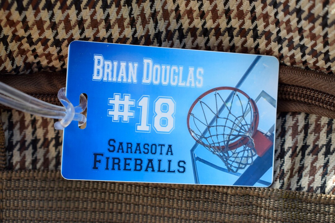 Personalized Basketball Bag Tags, Basketball Bag Tag, Basketball Name