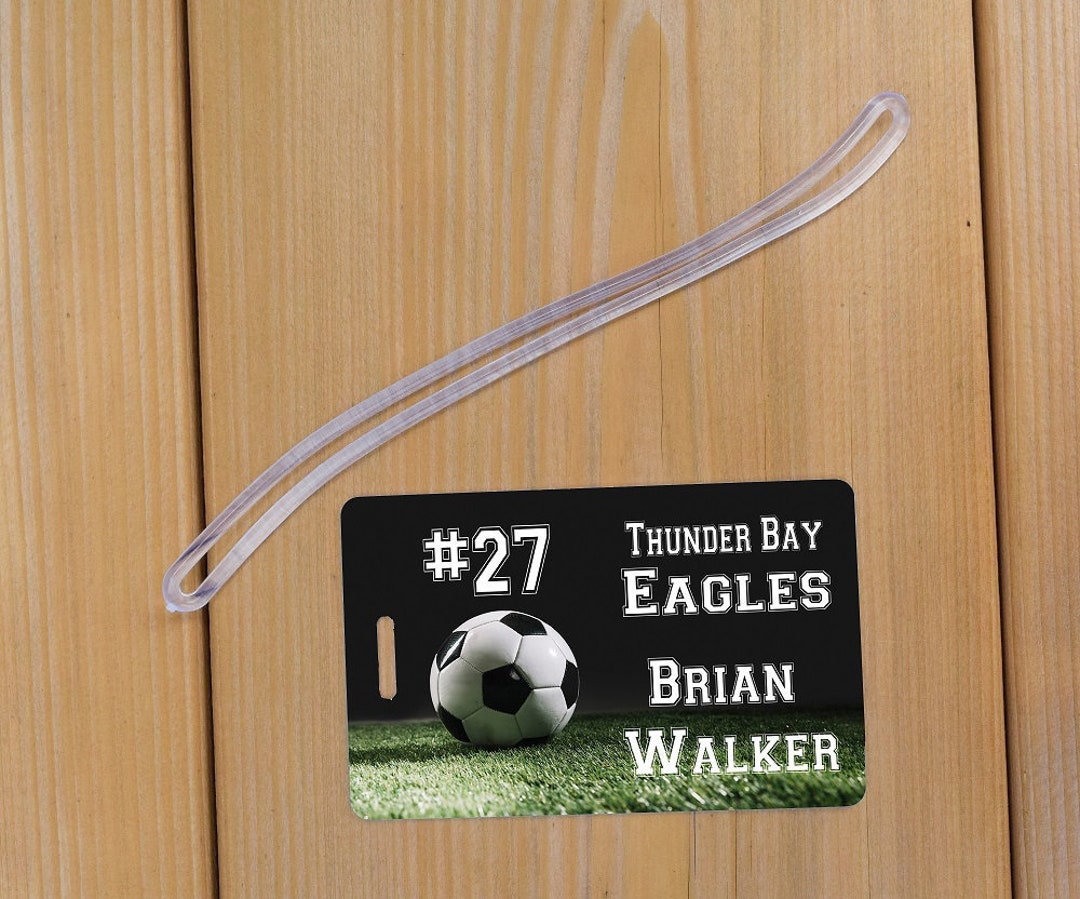 Soccer Bag Tag, Personalized Soccer Tag, Soccer Name Tag, Luggage Tag