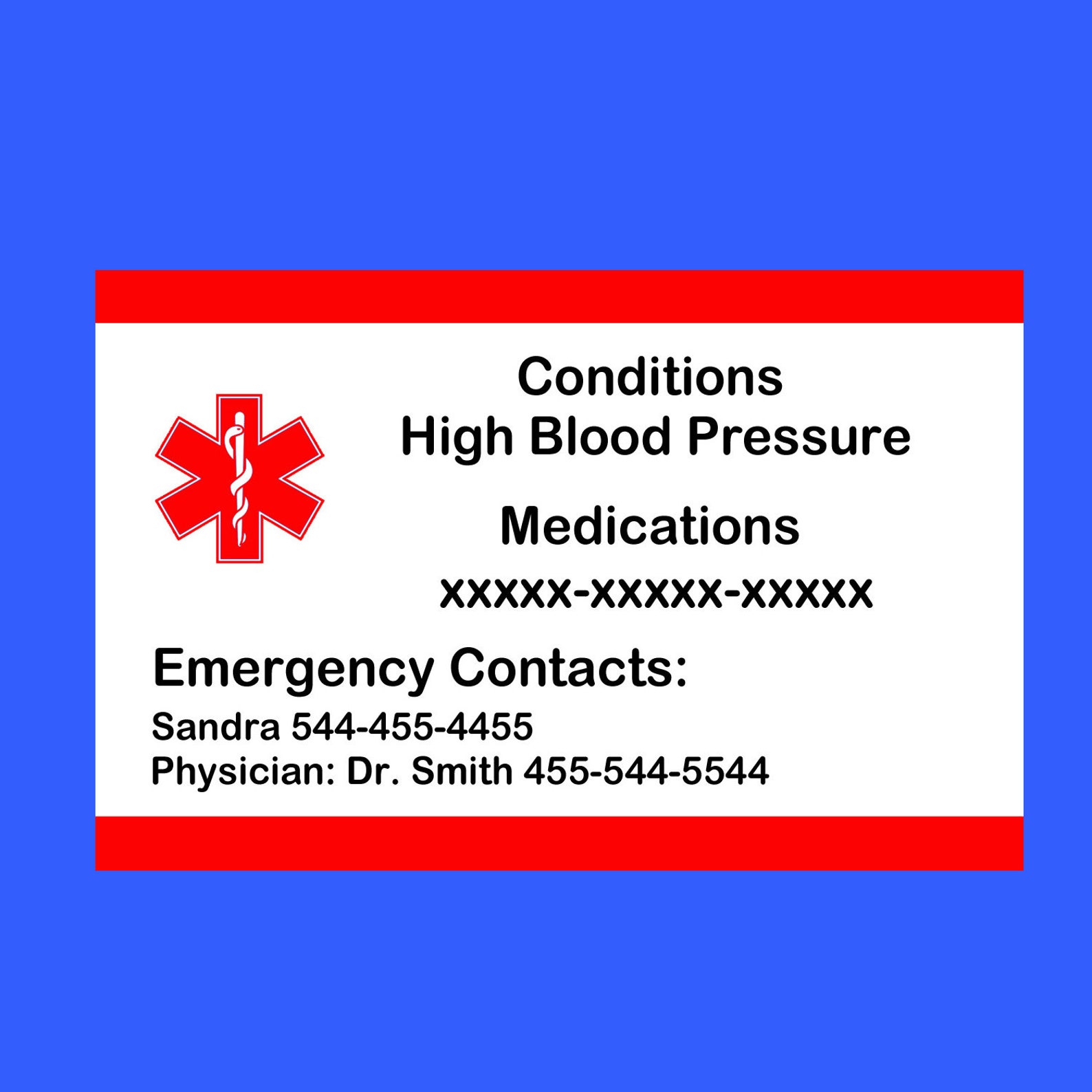 medical-alert-card-emergency-alert-card-medical-wallet-card-etsy