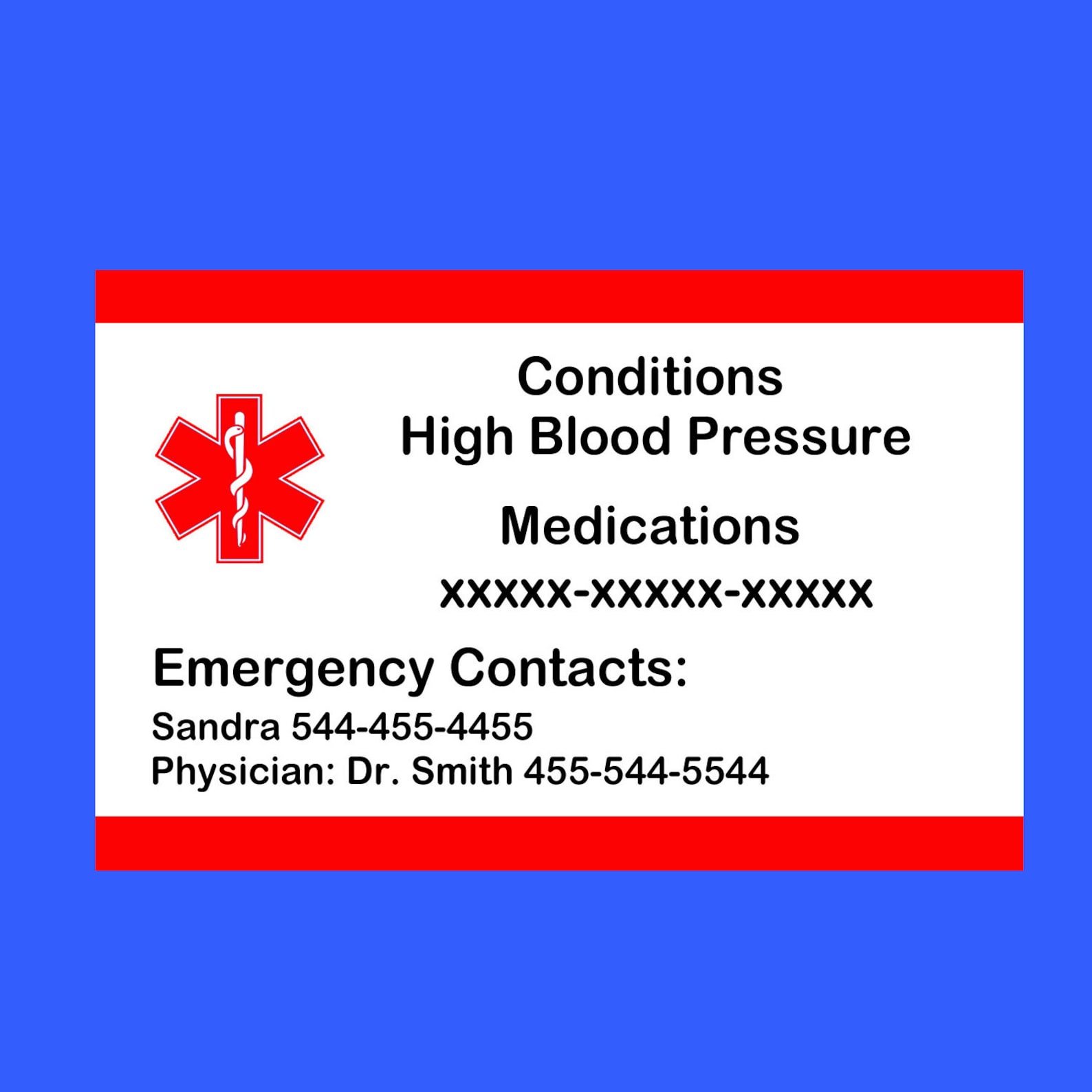 medical-alert-card-emergency-alert-card-medical-wallet-card-etsy