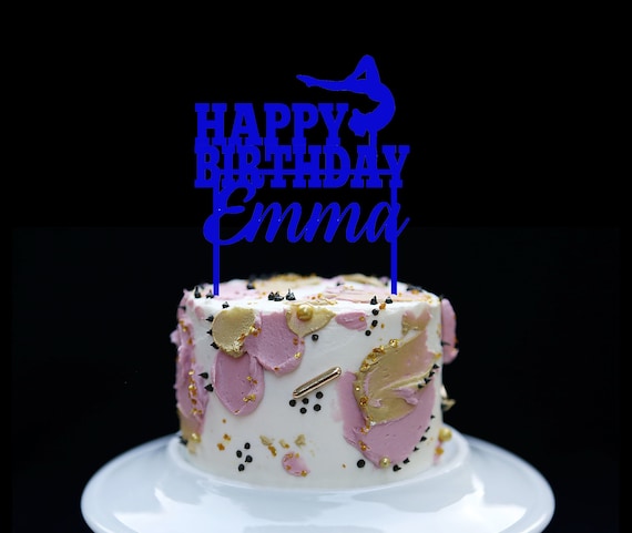 Topper torta di compleanno ginnastica, topper torta personalizzato, topper  torta sportiva, decorazione torta di compleanno -  Italia