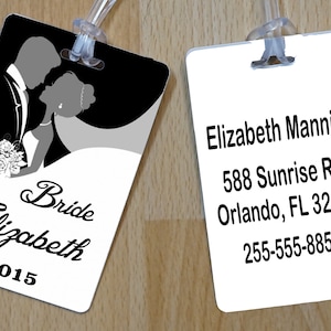 Bridal Luggage Tag, Personalized Wedding Luggage Tag, Personalized Bag Tag, Destination Wedding