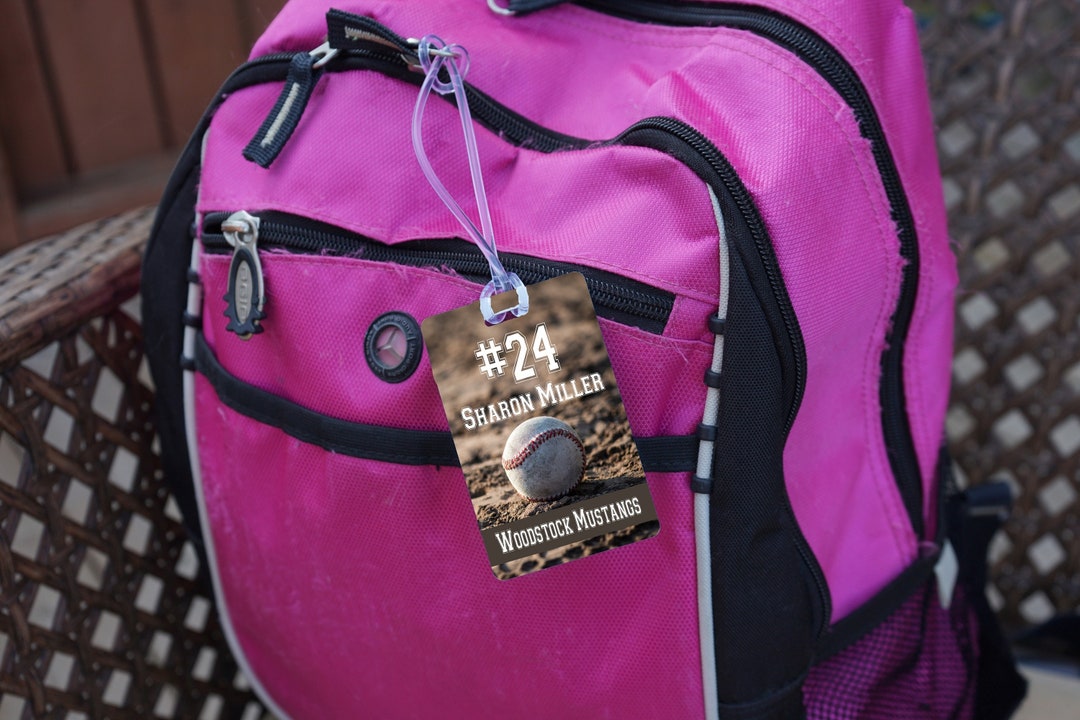 Personalized Baseball Bag Tags Sports Bag Tag Plastic Etsy