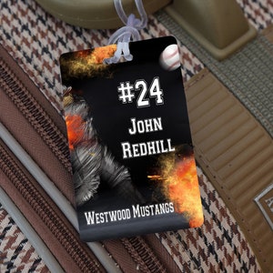 Personalisierte Baseball Team Tag, personalisierte Baseball Taschenanhänger, Sport Taschenanhänger, Baseball League Taschenanhänger, benutzerdefinierte Baseball Taschenanhänger