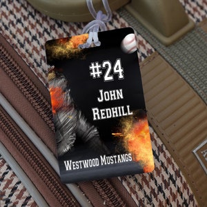 Personalized Baseball Team Tag, Personalized Baseball Bag Tags, Sports Bag Tag, Baseball League Bag Tag, Custom Baseball Bag Tag, School Tag