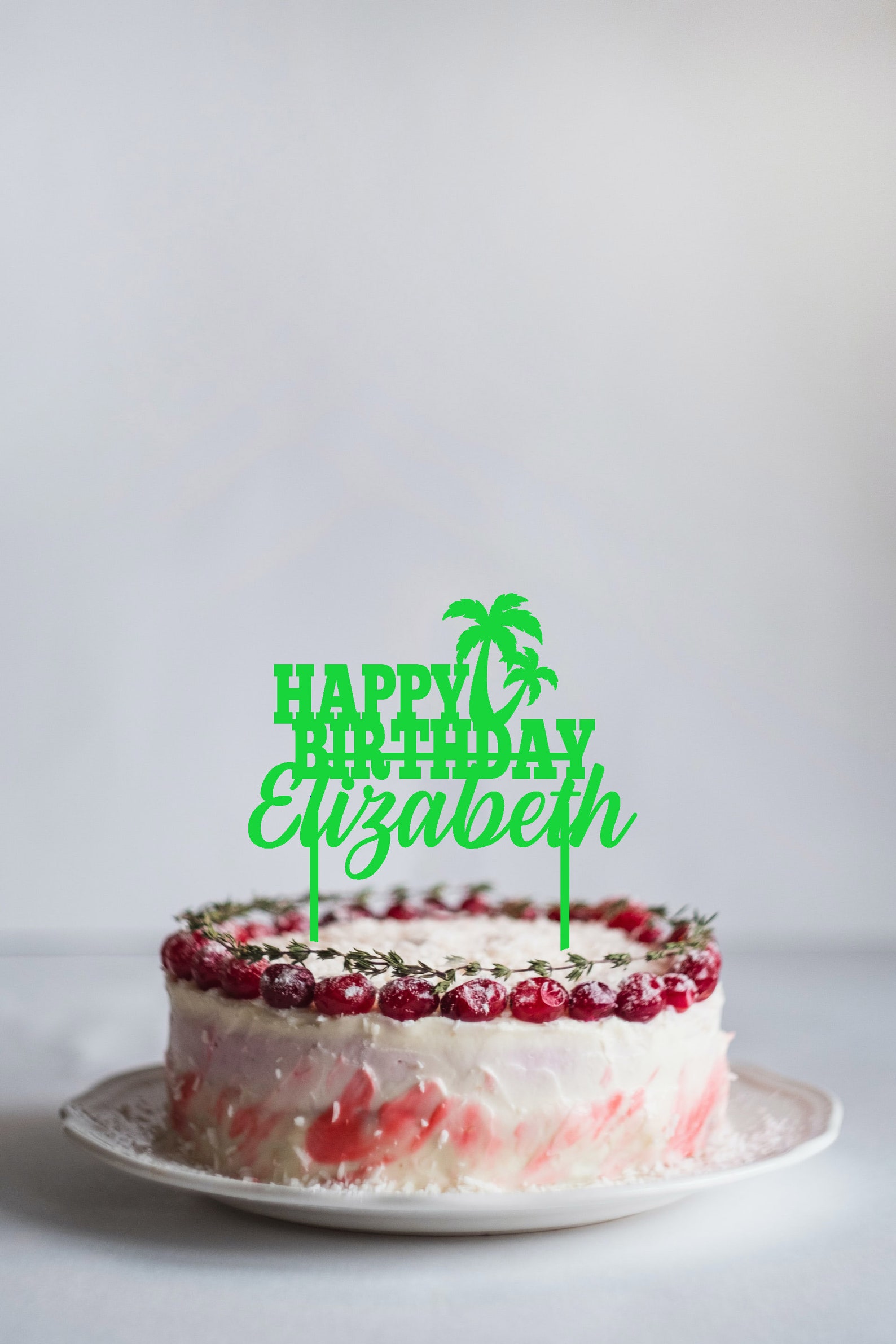 Palm Tree Cake Topper Tropical Birthday Cake Topper Custom Etsy