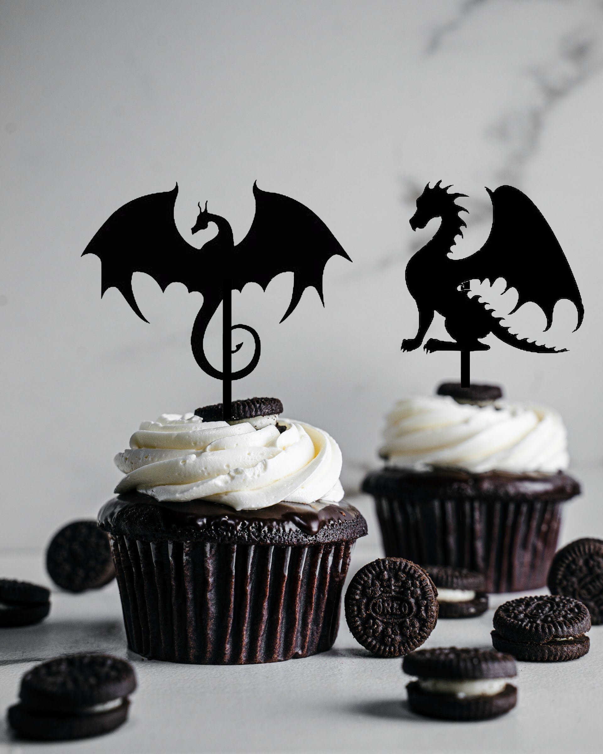 Baking & Cake Decoration Qty 12 Dragon Cupcake Picks Dragon Cupcake