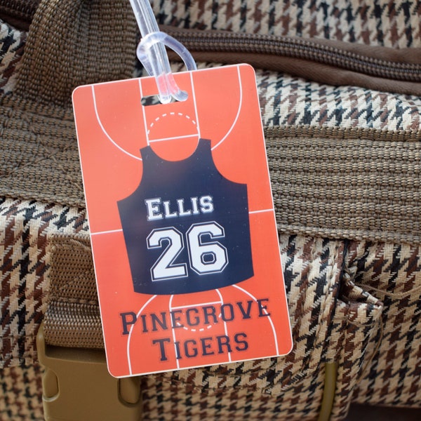 Basketball Tags, Personalized Basketball Name Tags, Basketball Bag Tags, Basketball Tags, Basketball Luggage Tag, School Basketball Bag Tags