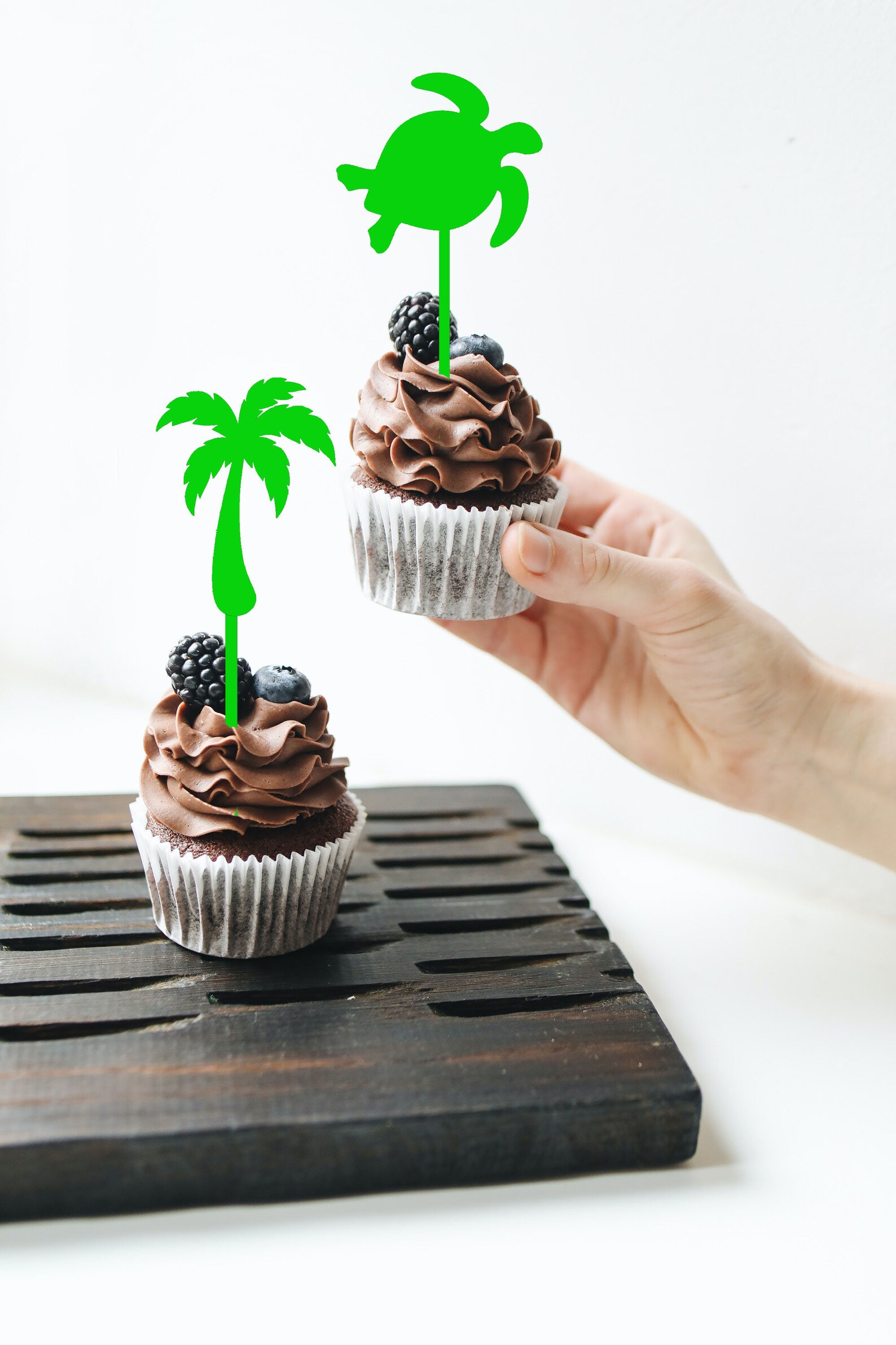 Tropical Cupcake Toppers Custom Cupcake Topper Birthday Cake Etsy UK