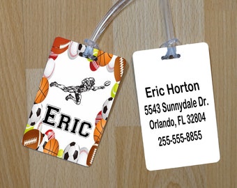 Personalized Luggage Tag, Football Tag, Custom Luggage Tag, Backpack Tag, Sports Tag