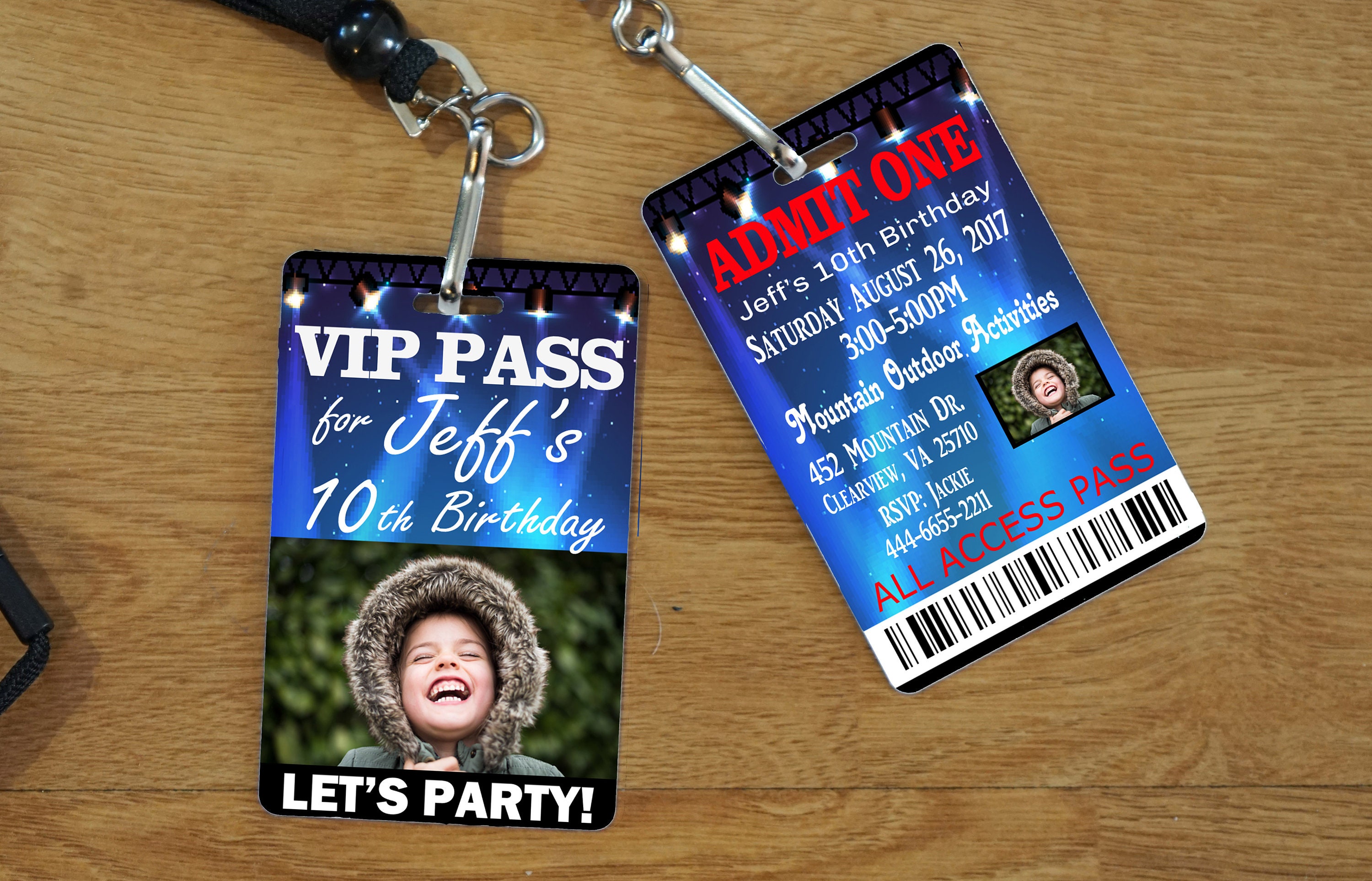 Lanyard Birthday Invitations