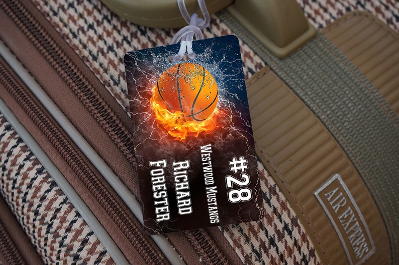 Basketball Bag Tags Personalized Basketball Name Tags Etsy