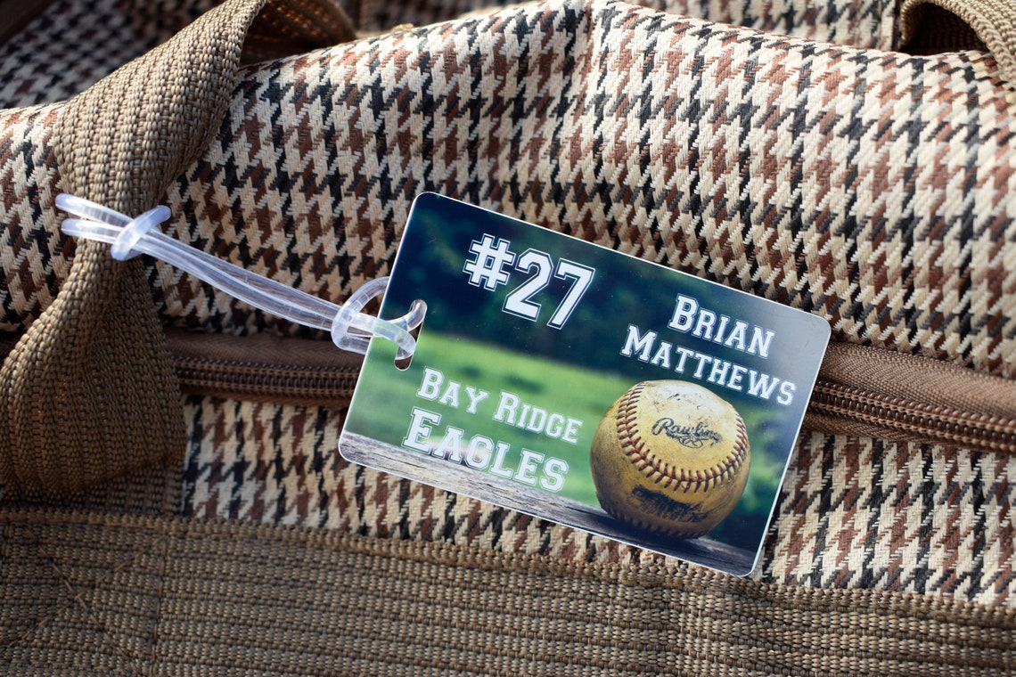 Baseball Bag Tags Baseball Bag Name Tags Team Bag Tags Etsy