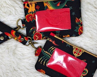 Vintage Tattoo Flash Piper Id Wallet