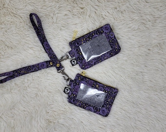 Purple & Gold Witchy Piper Id Wallet
