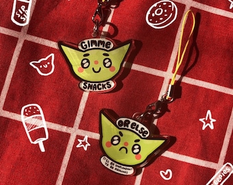 Hungry Goblin Keyring / Phone Charm - Double Sided Recycled Clear Acrylic 1.5" Hangry Gobbo