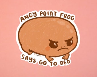 Angy Potat Frog Sticker - Go To Bed - Planner/Bullet Journal Sticker