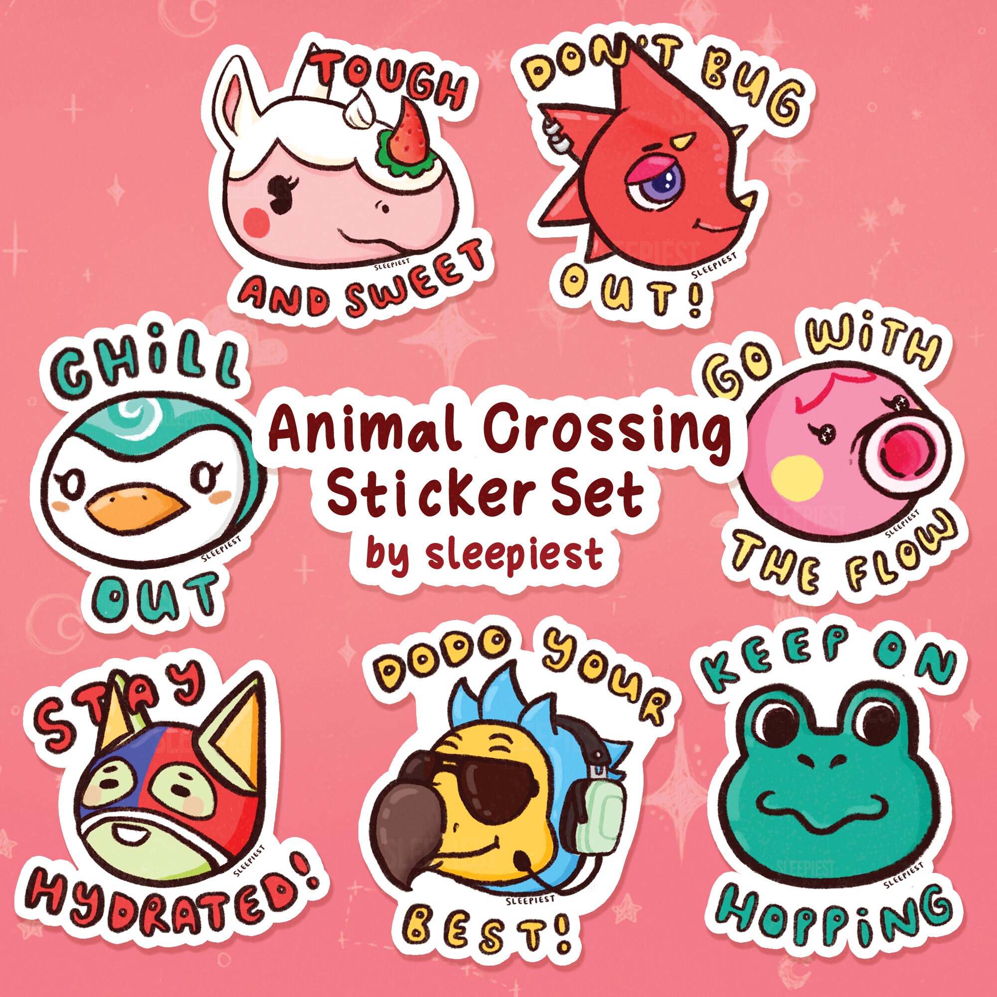 Animal Crossing Positivity/Motivation Sticker Pack Set - Individuals …