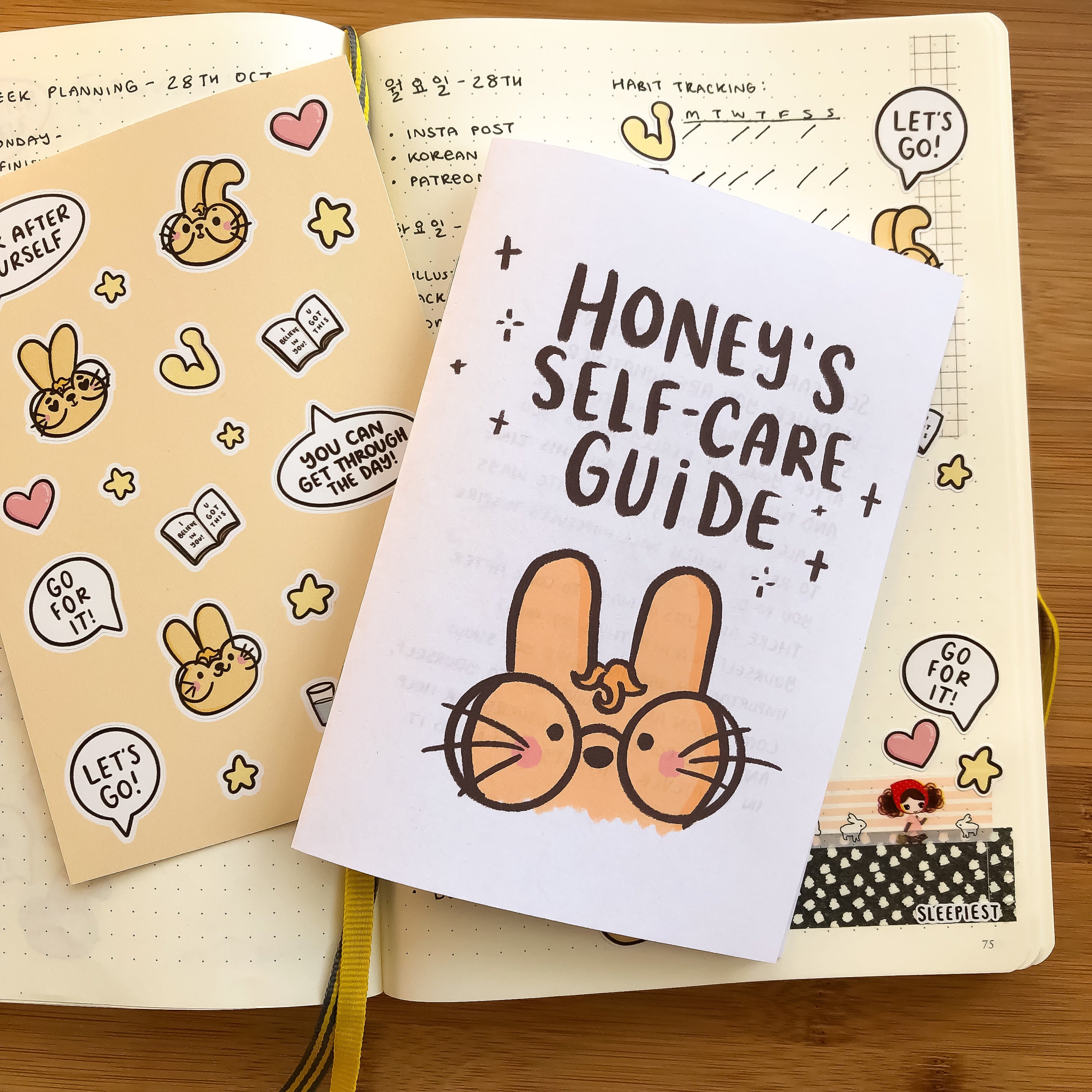 Self Care Guide Zine and Sticker Sheet Motivation Positivity Etsy UK