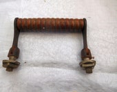Vintage bentwood case wood grip hinged handle and nuts from old Singer 28K sewing machine fits others early 20th century