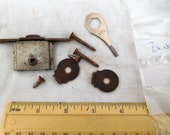 Singer lock (no key) from bentwood case lid mid century Sewing machine latch plate etc upper case fitting
