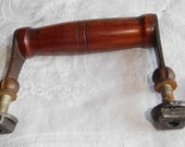 Vintage bentwood or coffin case wood handle grip hinged x Jones Family CS sewing machine early 20th century