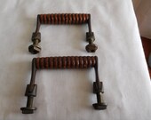 Vintage Singer case hinged handles pair with nuts ex old Singer 28K sewing machine fits others early 20th century coffin lid