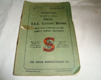 FAMOUS GREEN SEWING MACHINE NEW COPY OF ORIGINAL MANUAL INSTRUCTIONS