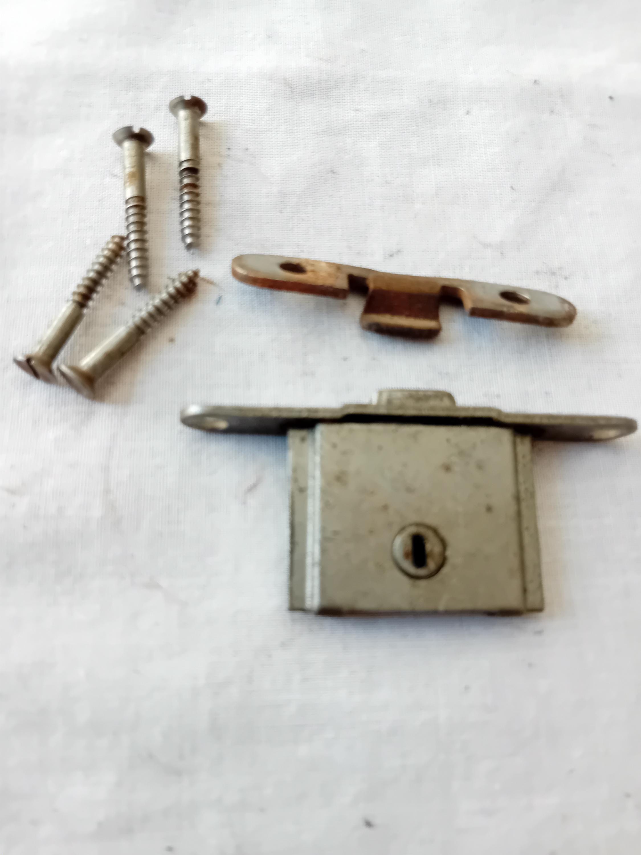 Singer case lock & hasp from early Bentwood, upper case fitting hasps lugs Sewing machine Simanco