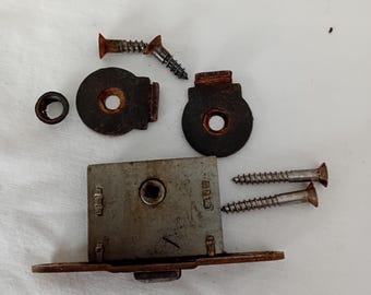 Singer Lock 124429 and Key From Bentwood Case Lid and Hinge