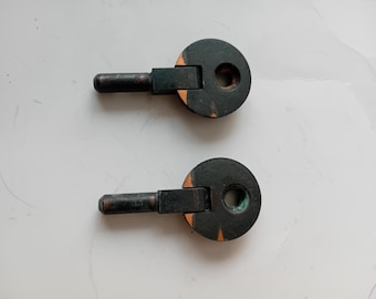 Par de bisagras para gabinete/mesa Singer, pasadores de inclinación tipo piruleta, bisagras de pasador, mesa de pedal para máquina de coser, pieza de costura genuina vintage