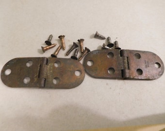 Par de bisagras de hoja para tapa de gabinete de pedal vintage para máquina de coser Singer Simanco 124484 con tornillos, piezas de costura originales