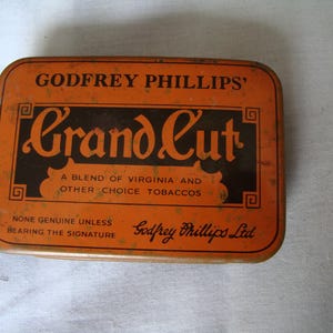 Godfrey Phillips&#39; Grand Cut 2oz tobacco tin rare tobacciana collectible tobacco related, two ounces