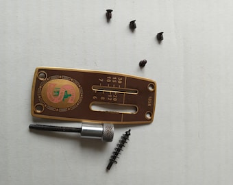 Singer 185K Sewing machine stitch length indicator cover plate with lever, spring & bolts/screws