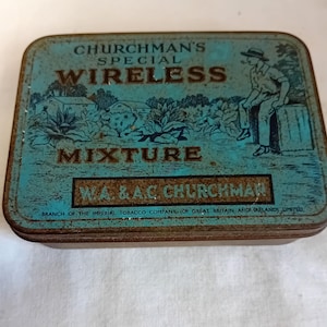 Churchman&#39;s Special Wireless Mixture 2oz tobacco tin rare tobacciana collectible tobacco related, two ounces WA & AC Churchman