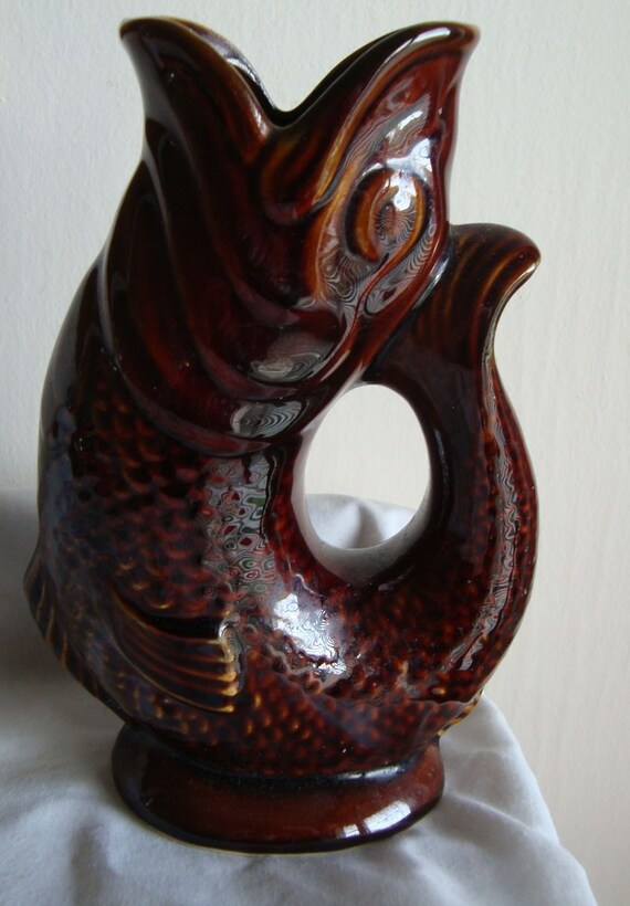 Vintage Dartmouth Pottery Fish Jug Or Vase 7 Classic Etsy