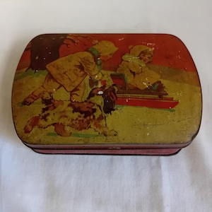 Vintage Blue Bird Toffee Tin 1930s 'Take the Home Sweet Home' rare sweets tin Harry Vincent