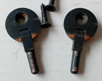 Par de bisagras para gabinete/mesa Singer, pasadores de inclinación tipo piruleta, bisagras de pasador n.° 124433, mesa de pedal para máquina de coser y tornillos, pieza genuina vintage