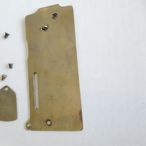 Vintage Singer VS3 sewing machine faceplate end plate & panel cove rfrom 1895,  as removed plain face plate end plate