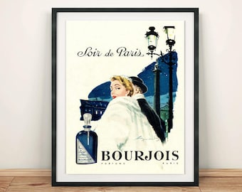 Fashion Perfum Soir de Paris Raymond Advertisement 1956 Vintage Ad Classic Art Retro Print Giclée Poster Wall Office Home Decor