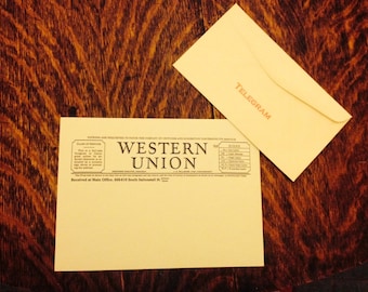 Western Union telegram stationery