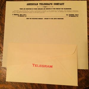 American Telegraph Company telegram replica