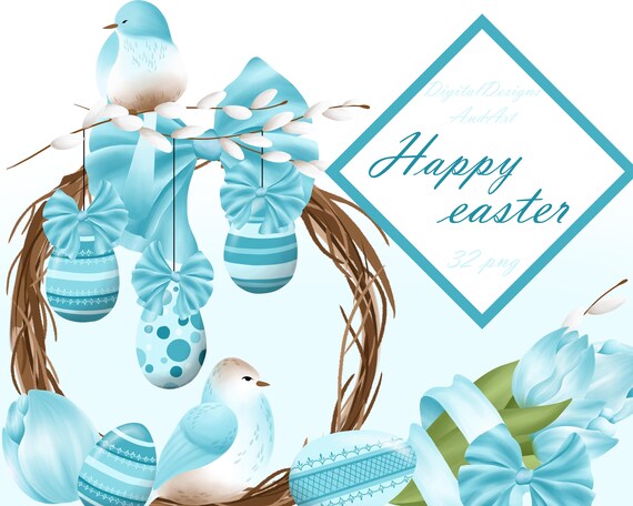 Easter eggs illustration Spring clipart Tulip clipart Spring flowers clipart bird clipart planner stickers clipart Easter clipart
