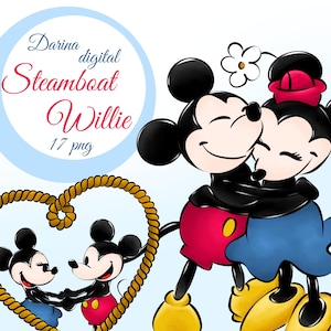 Imágenes prediseñadas de Steamboat Willie, imágenes prediseñadas de dibujos animados, imágenes prediseñadas de ratón, imágenes prediseñadas de amor, imágenes prediseñadas del día de San Valentín, ilustración de ratón, ilustración de amor
