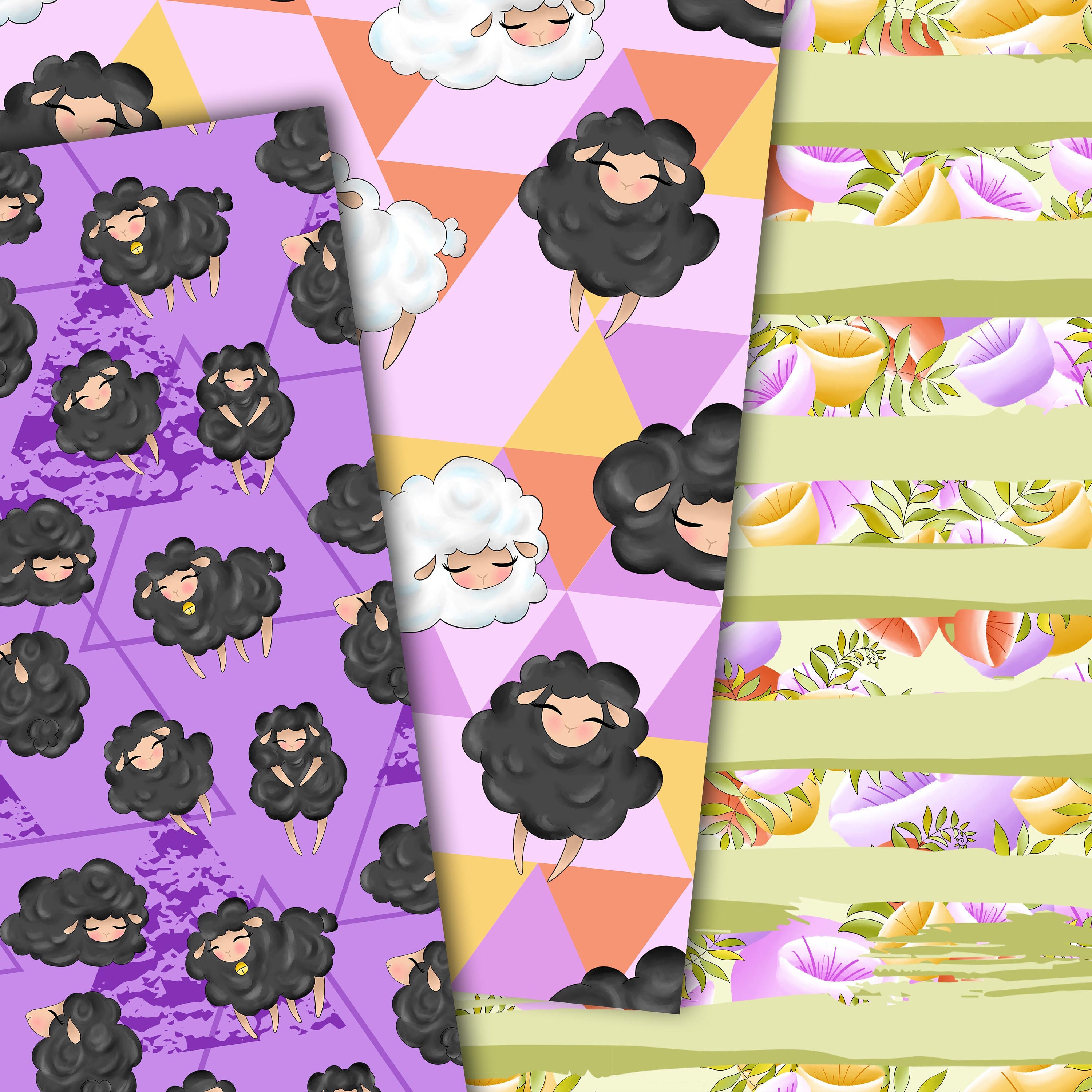 Sheep digital paper Sheep pattern lamb paper lamb pattern Etsy