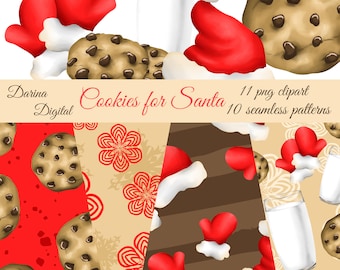 Weihnachtsmannpapier, Weihnachtskekse, Kekse Clipart, Weihnachtsmuster, Weihnachtscliparts, kommerzielle Nutzung, Sublimationsmuster, Stoffdesign