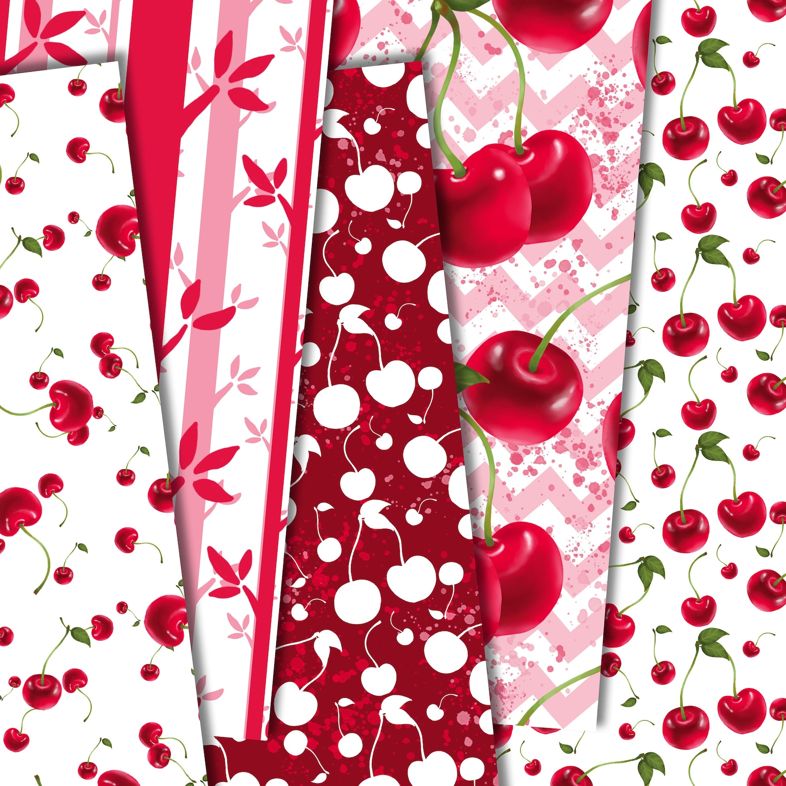 Cherry Digital Paper Watercolor Cherry Papers Seamless - Etsy